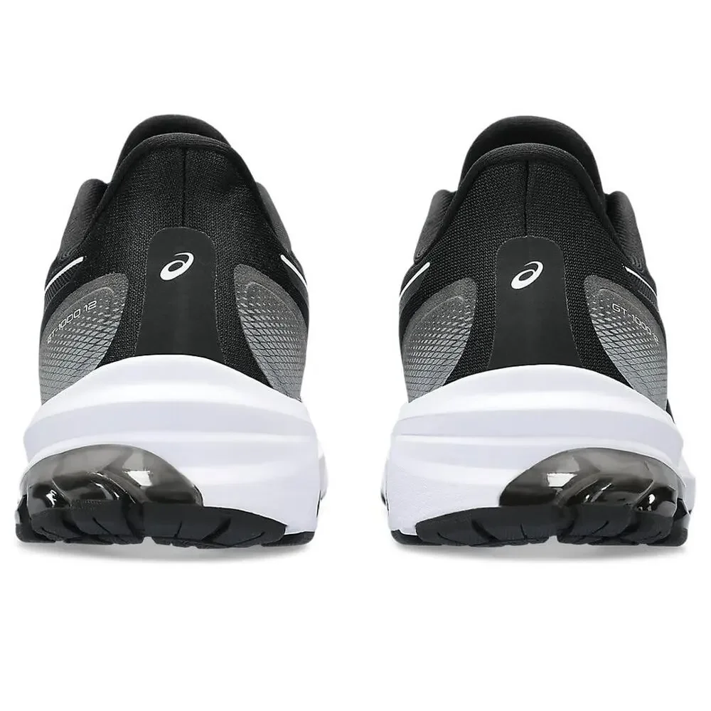 ASICS WOMENS GT-1000 12 RUNNING SHOES 5 BLACK WHITE